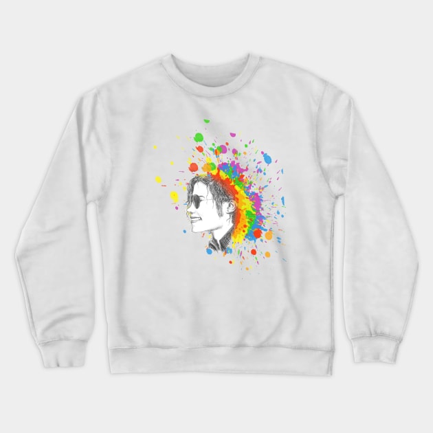 Michael Jackson Rainbow portrait Crewneck Sweatshirt by InkLove